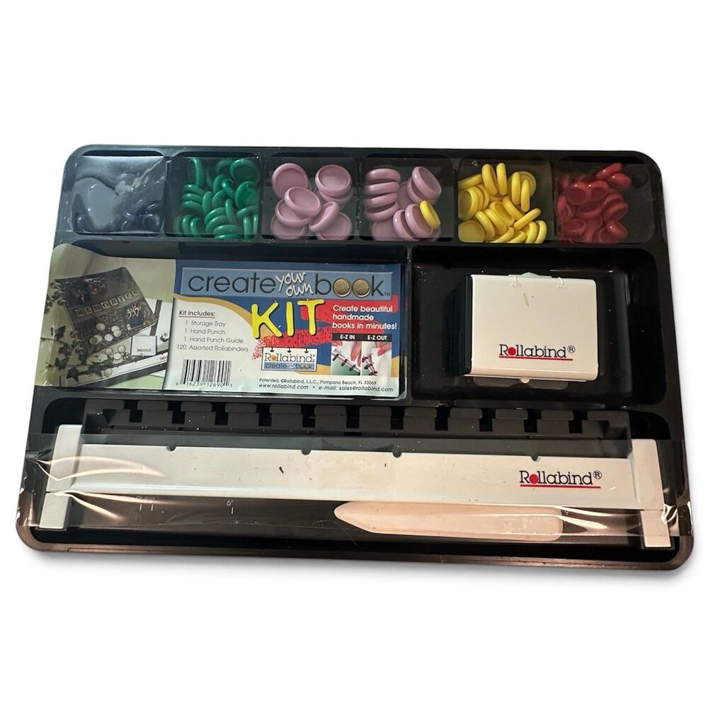 Rollabind Create Your Own Book Kit Punch Binder System 120 Discs Scrapbooking